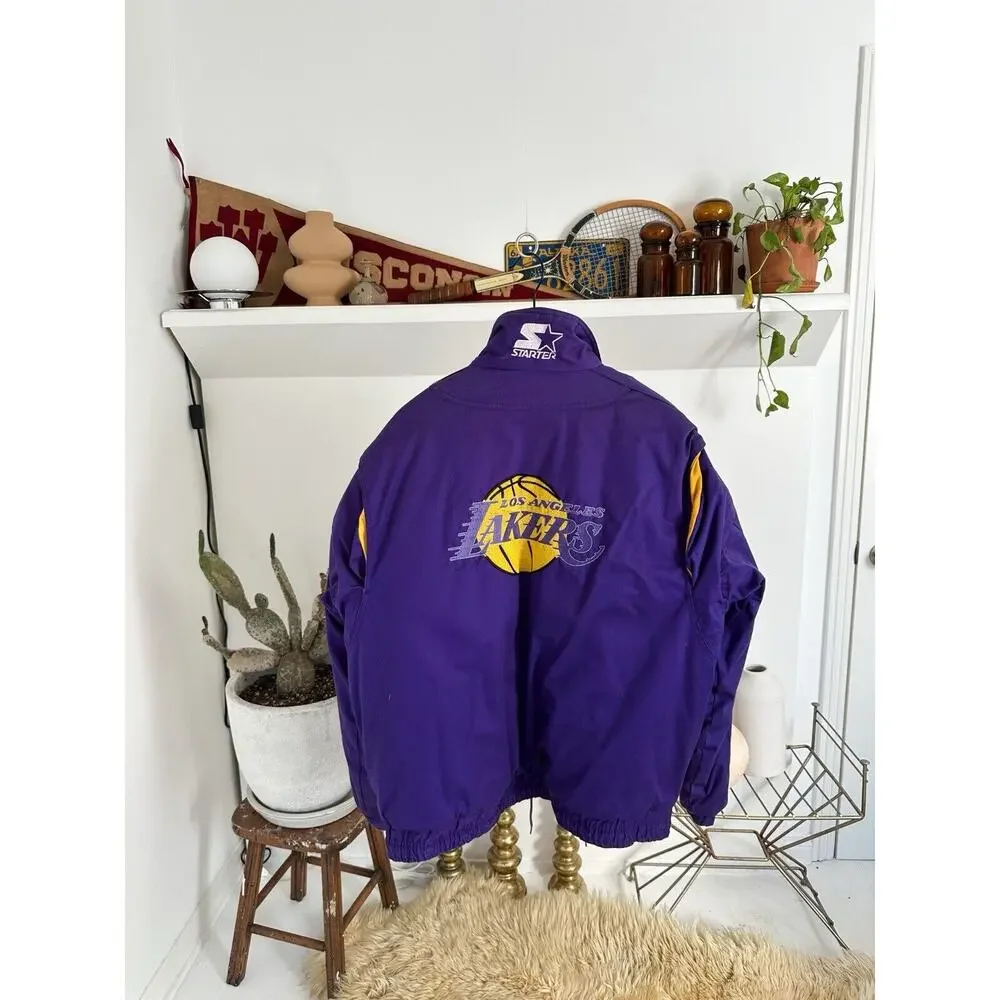 Vintage 80s Los Angeles Lakers Starter Canvas Jacket XL